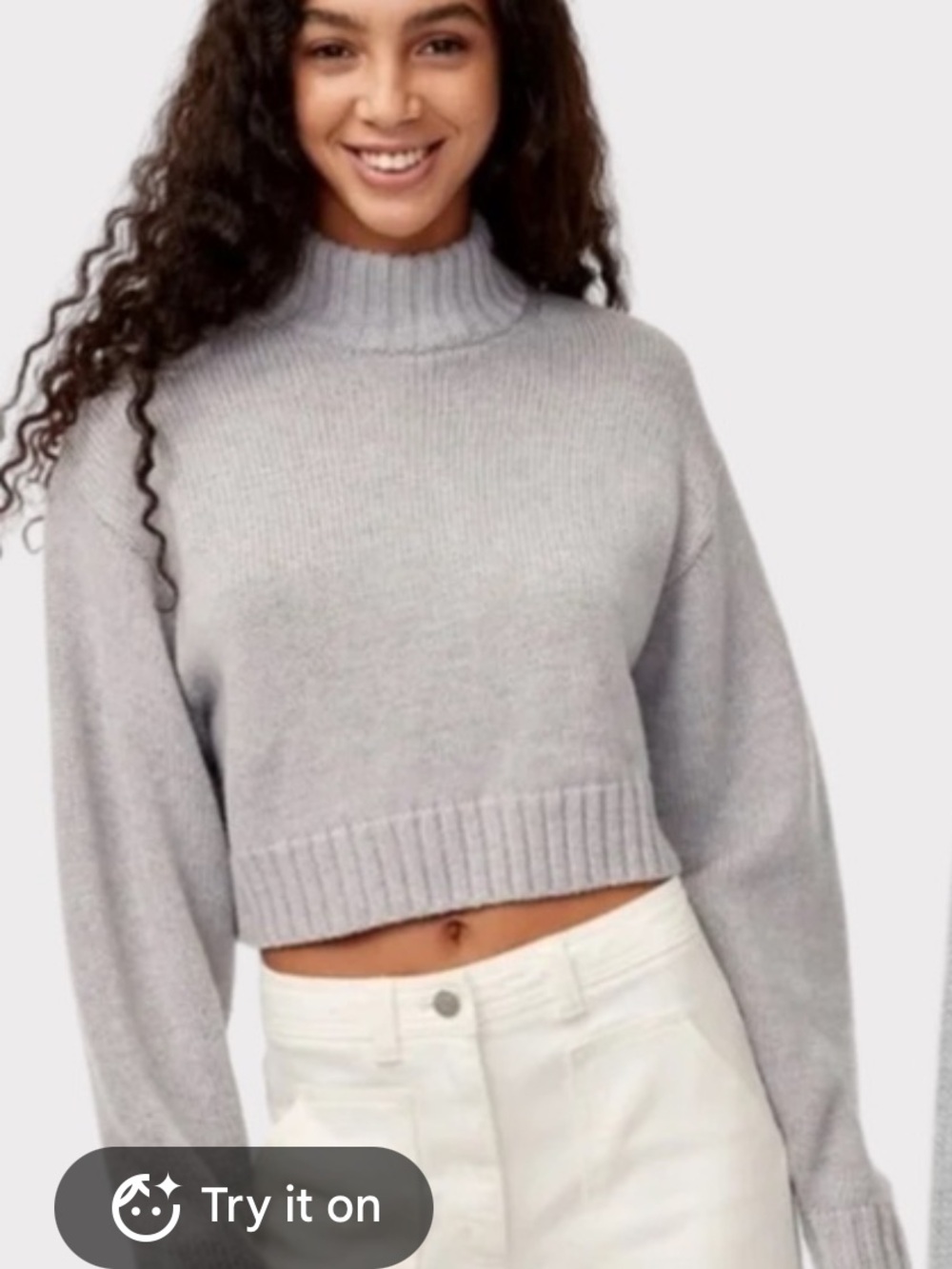 Aritzia Wilfred Free Heinen Cropped Turtle Neck Sweater